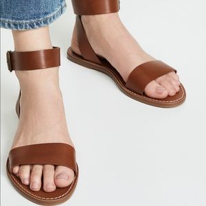 NWT Madewell Boardwalk Ankle Strap Sandal in English Saddle sz 7